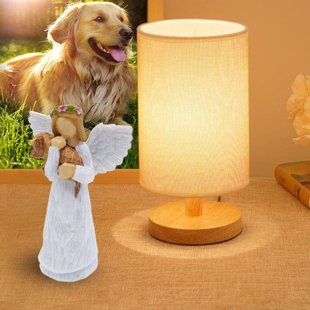 Set Regalo in Memoria del Cane con Statua dell'Angelo dell'Amicizia e Bracciale Chakra del Ponte Arcobaleno