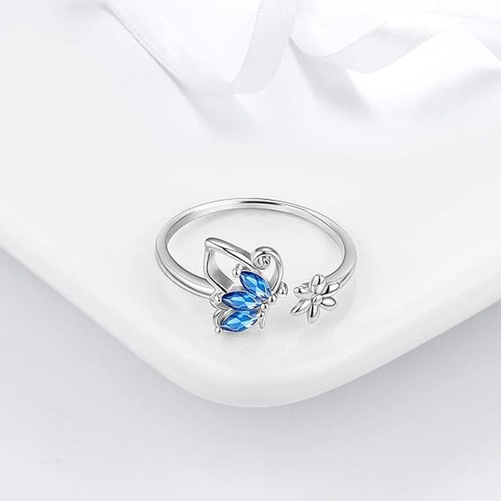 Anello Farfalla in Pietra Blu