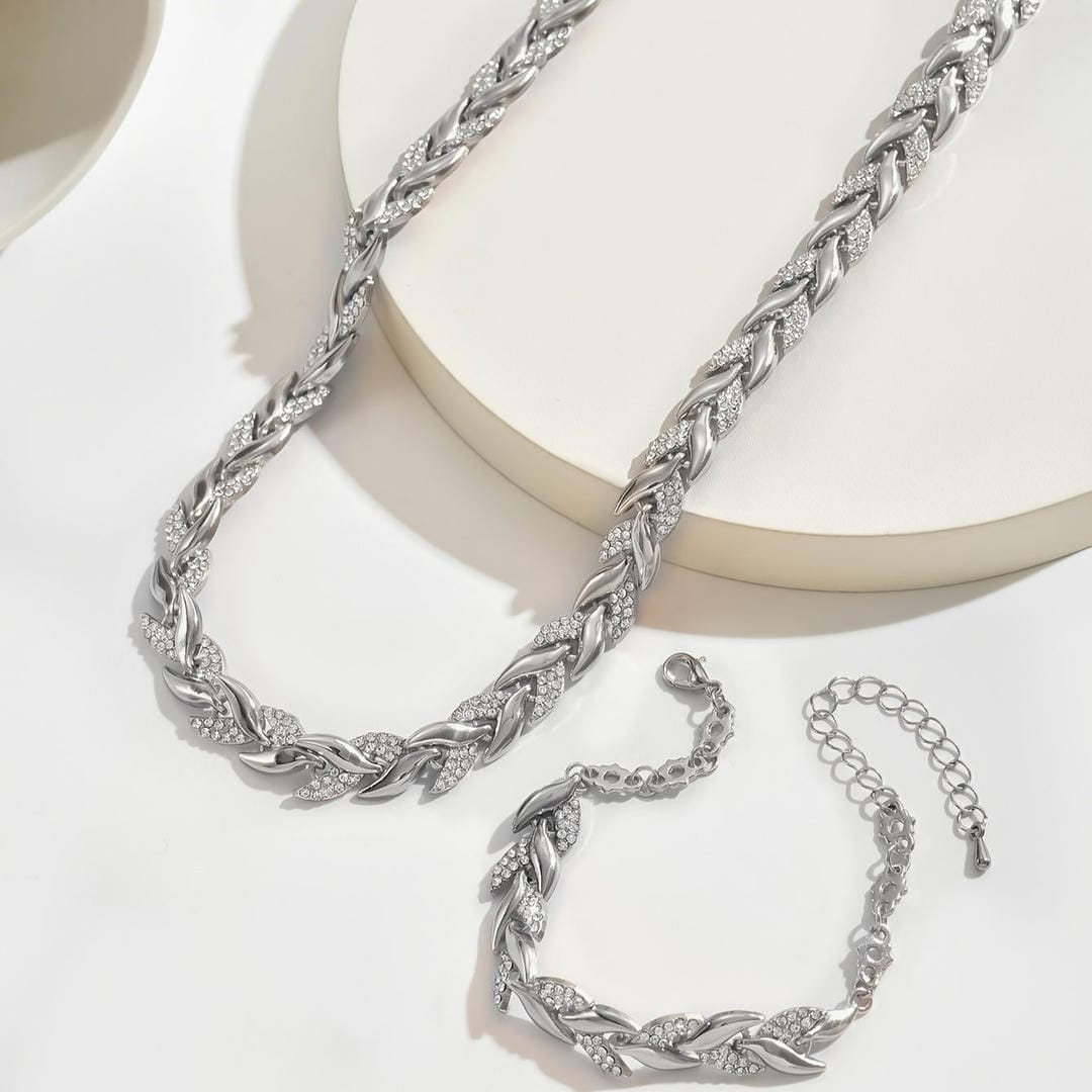 Set Elegante in Vetro con Strass a Coda di Pesce