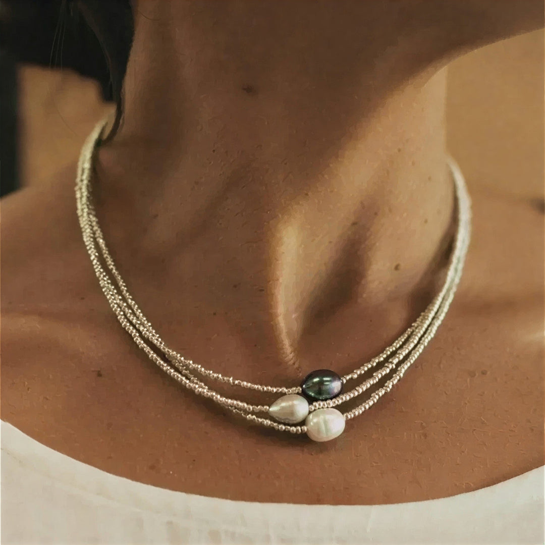Collana Multi-Filo in Perle Barocche