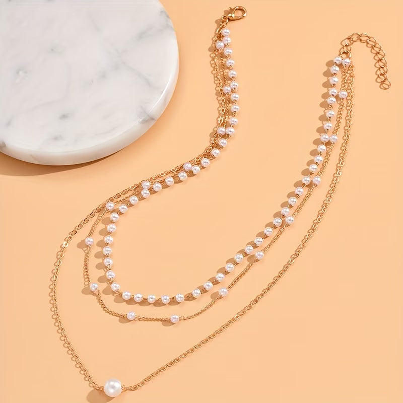 Set di Collane a Strati con Perle Trinity