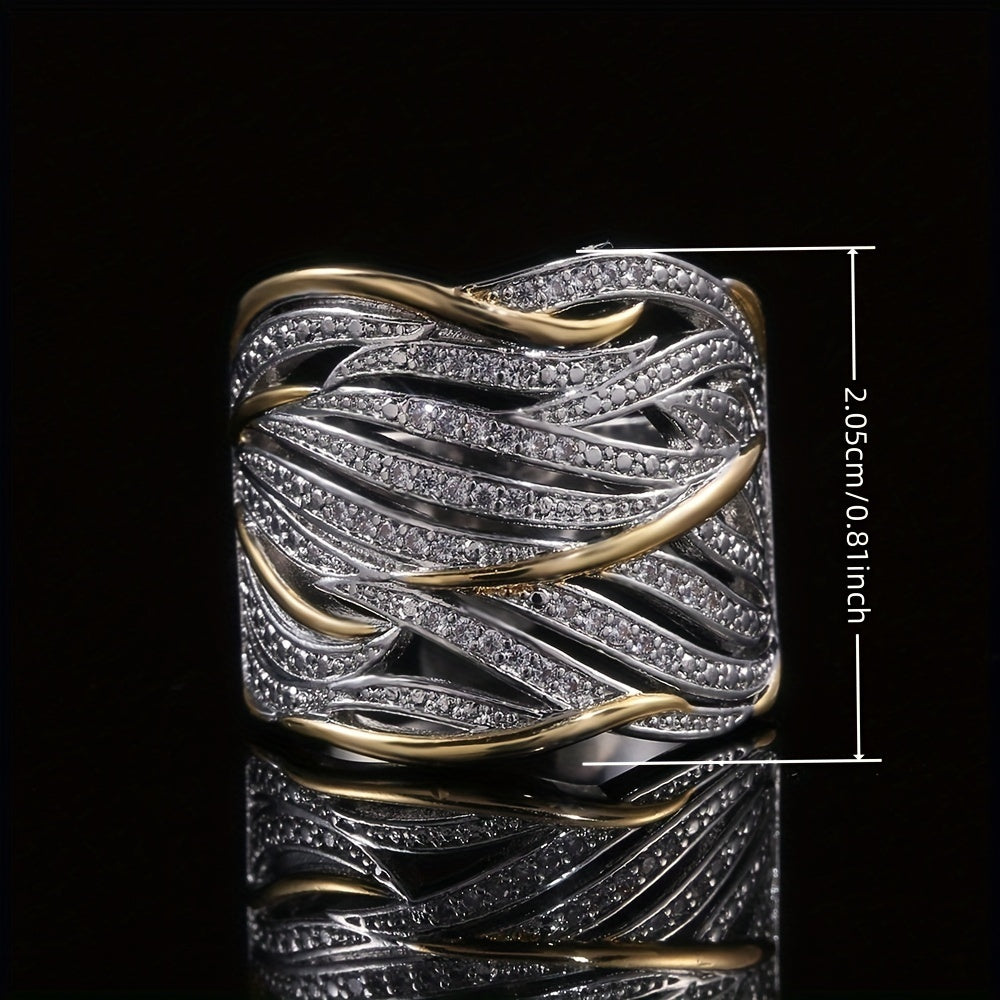 Anello Elegante a Strati Intrecciato