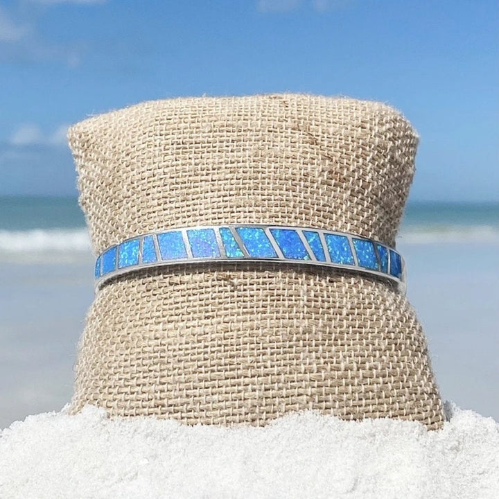 Bracciale in Opale Blu e color argento