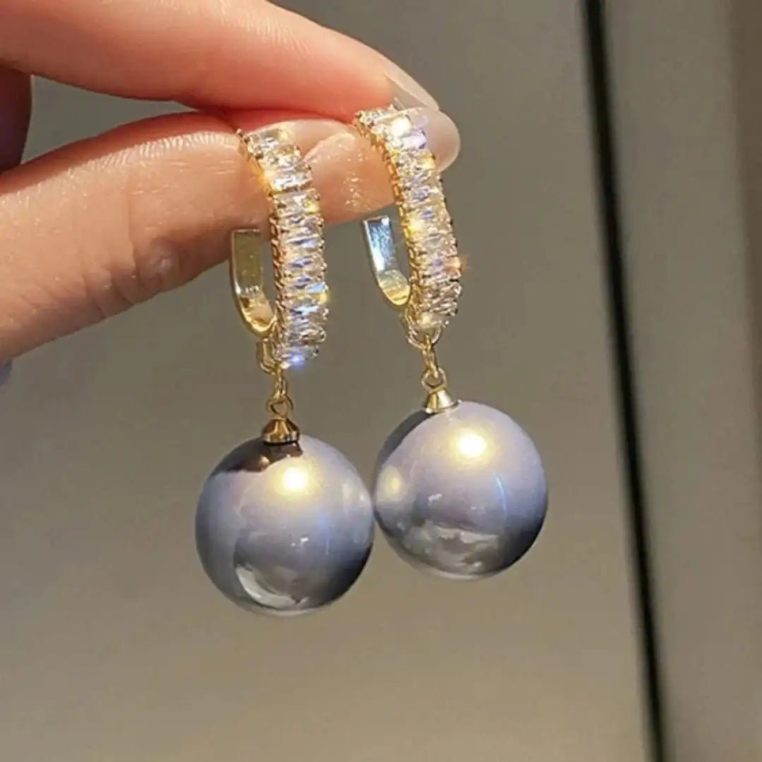 Orecchini Eleganti in Perla e Zirconia