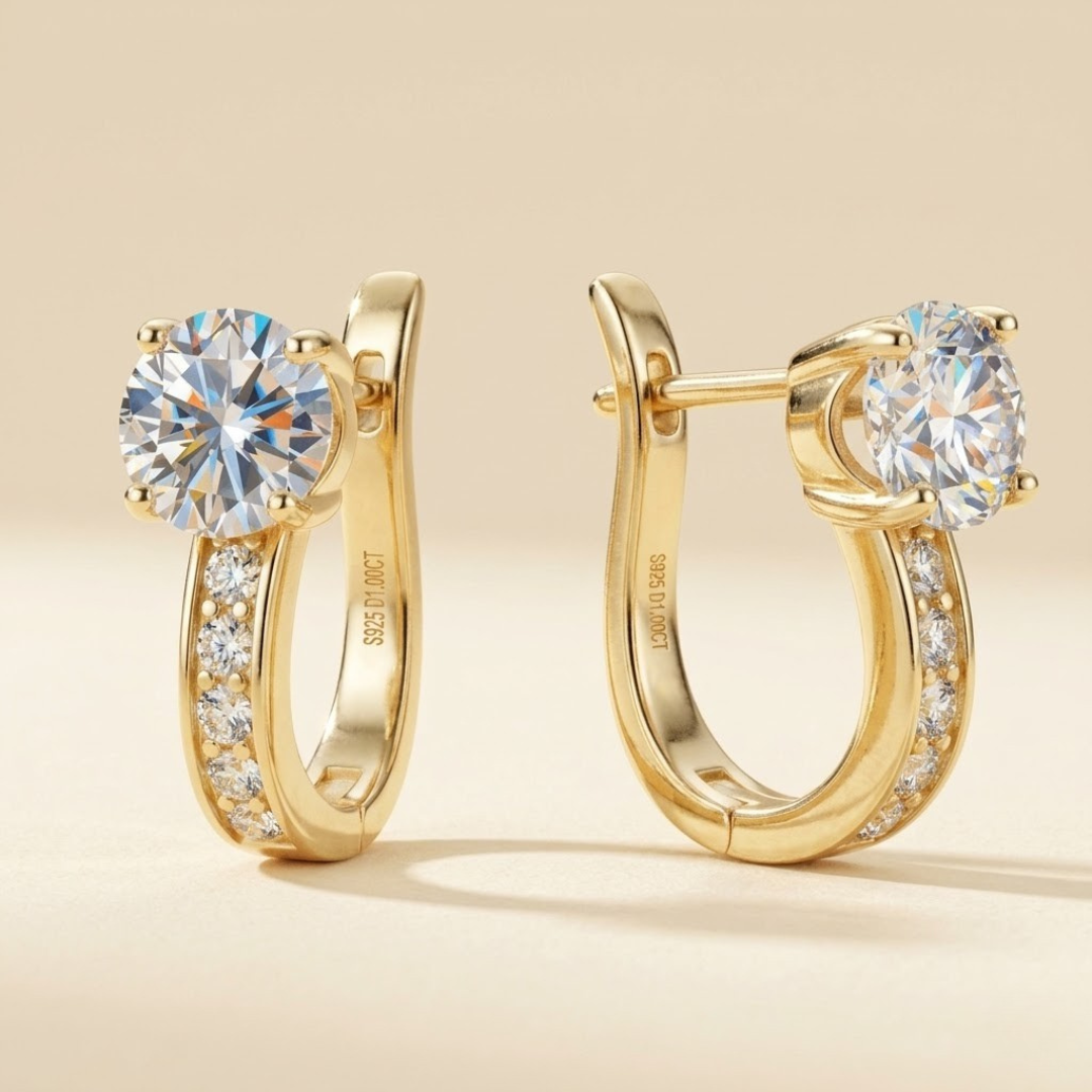 Orecchini Eleganti Channel | Oro