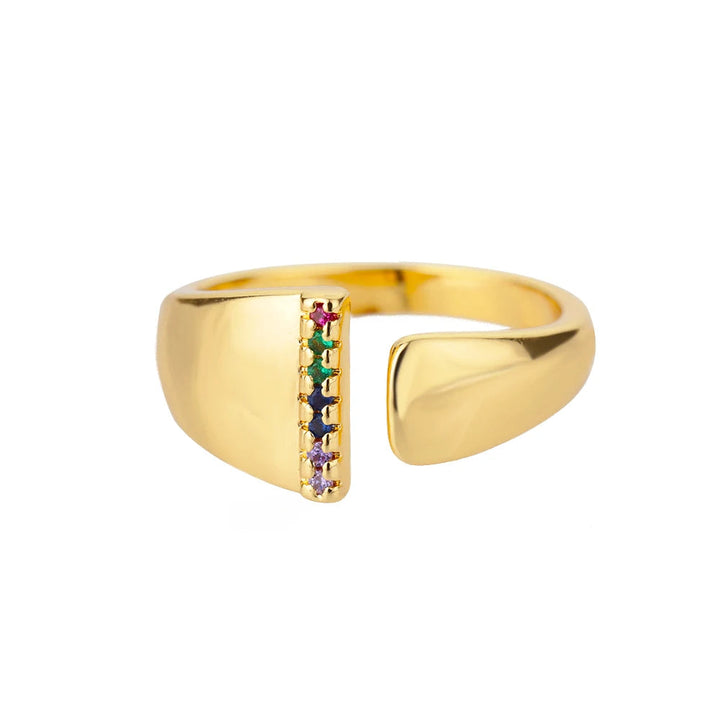 Anello color oro con Lettera Personalizzata (Regolabile)