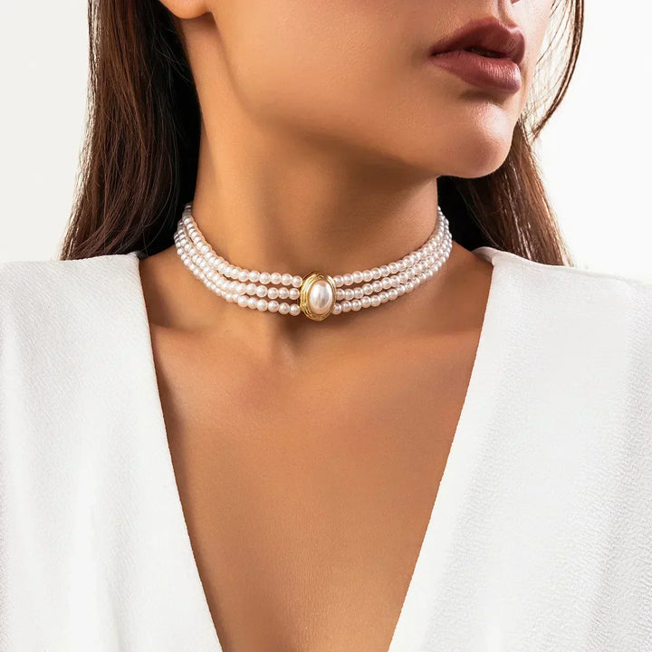 Collana Choker a Tre Fili Turchese