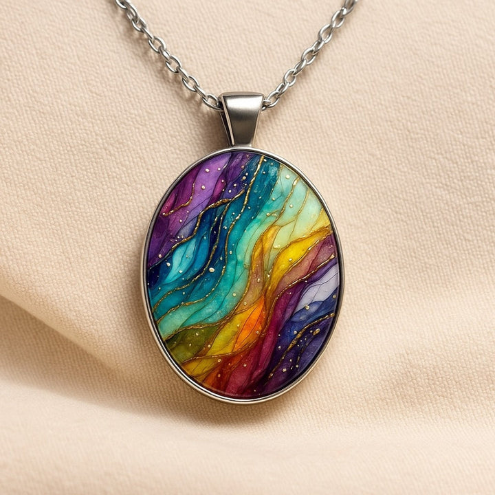 Collana di Pietre Colorate e Rotonde
