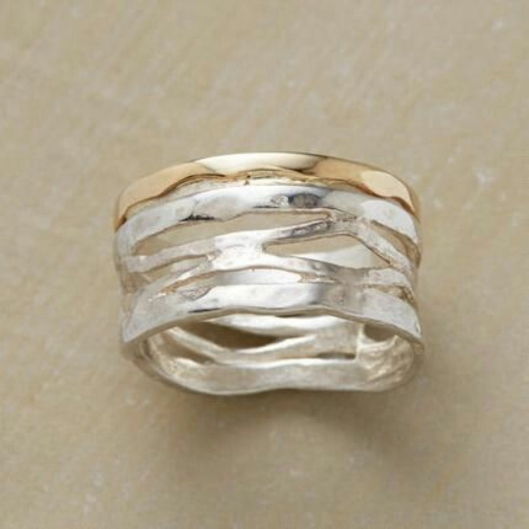 Anello Vintage color oro e color argento Hollow