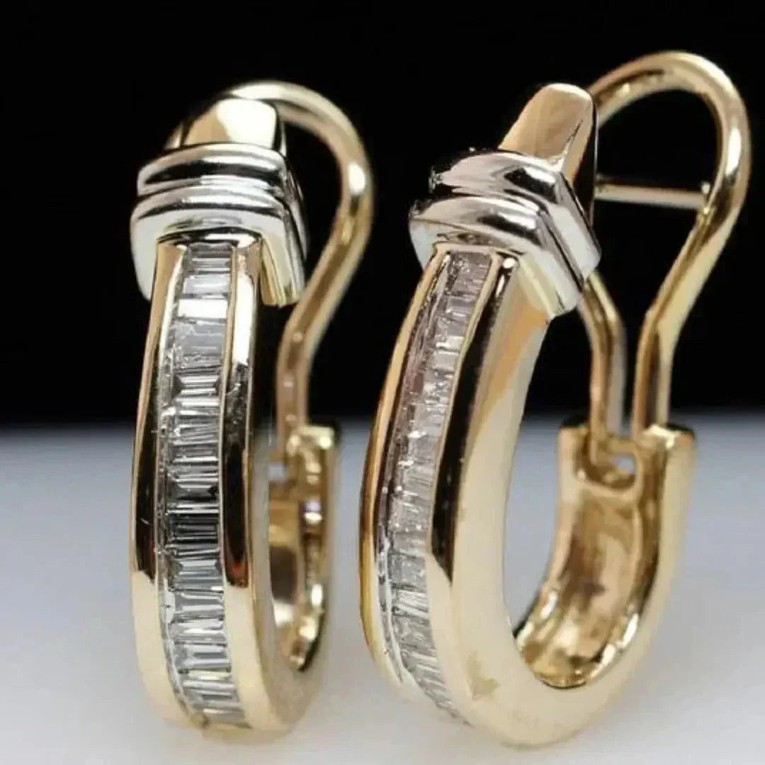 Orecchini vintage color oro e diamanti