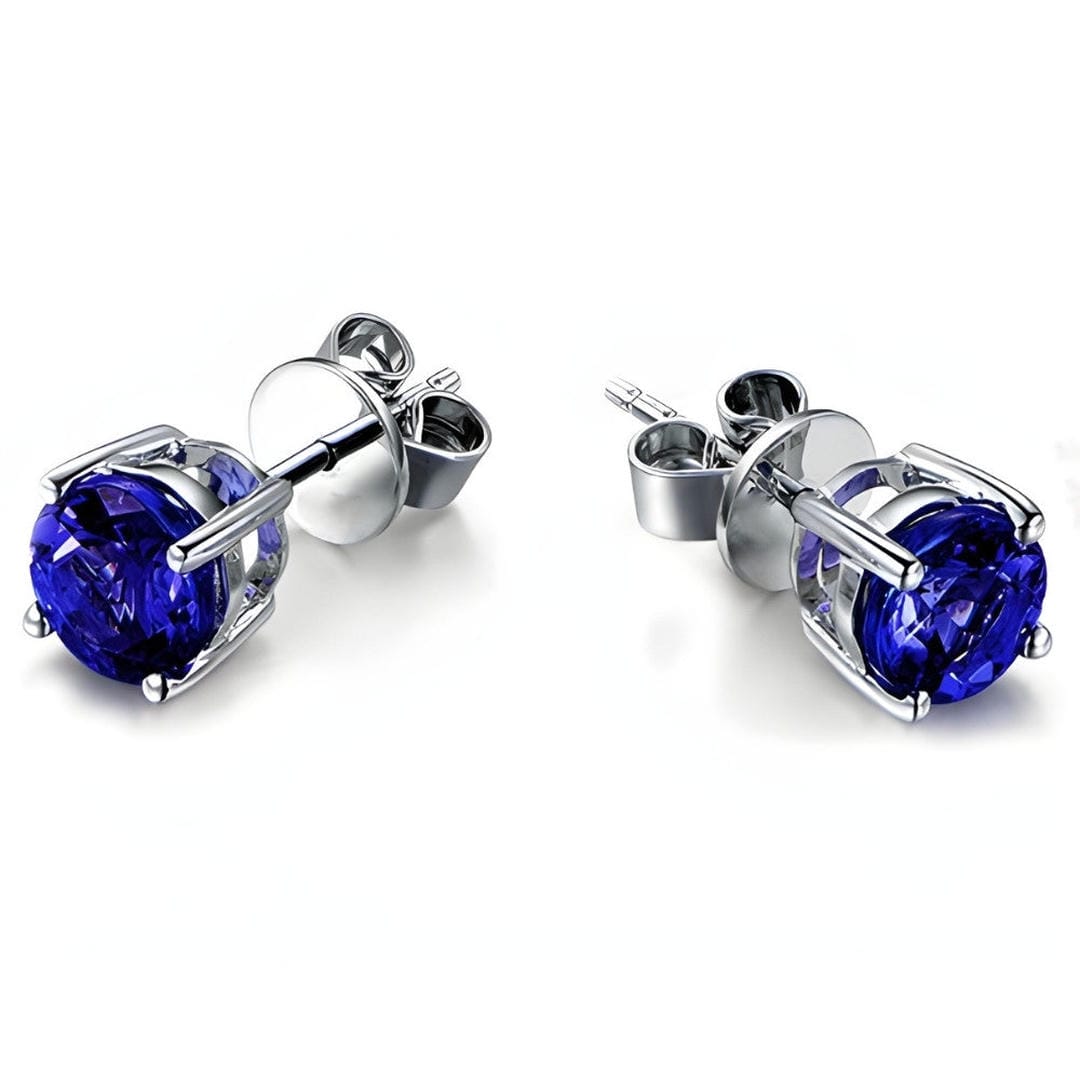 Orecchini a Perno in Pietra Blu Classico