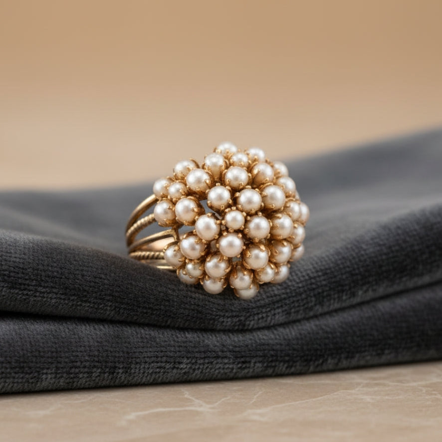 Anello con Perle Intarsiate