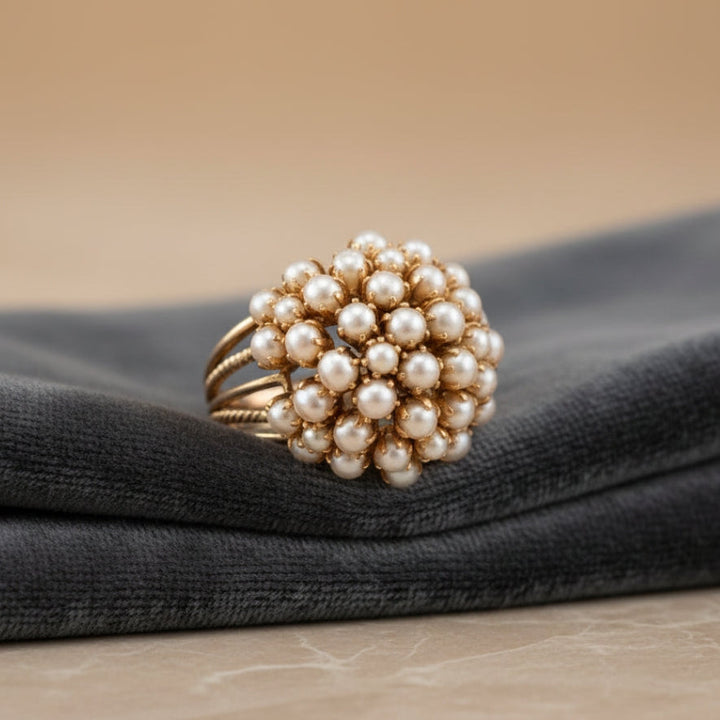 Anello con Perle Intarsiate