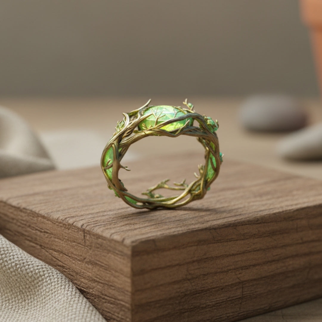 Anello in Opale Verde Naturale