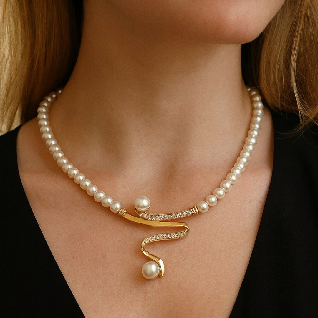 Set Collana di Perle Naturali + Orecchini