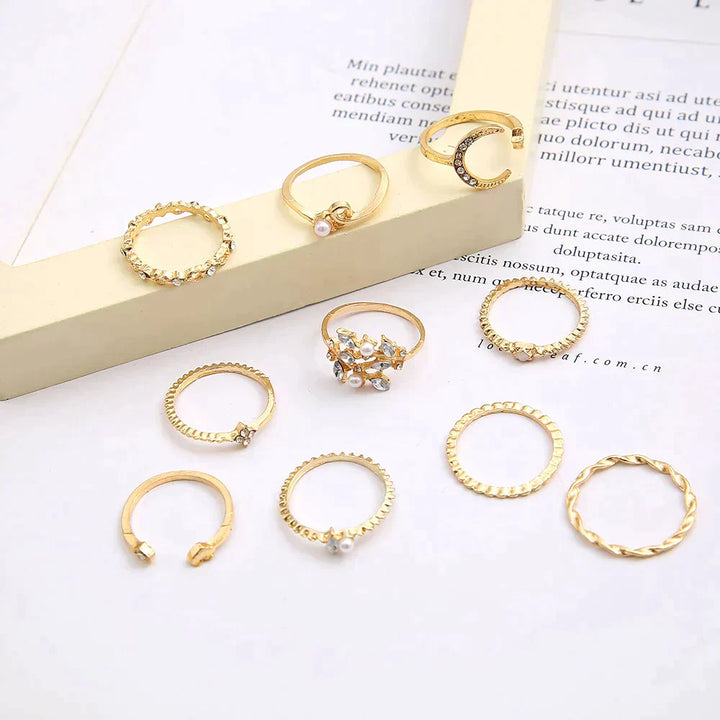 Pacco da 10 Anelli Bohemien color argento e color oro Placcato
