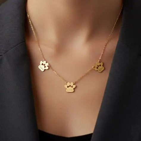 Collana Personalizzata con Nome di Zampa – Zampe Separate