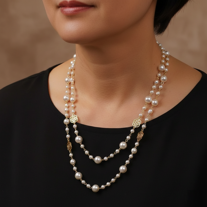 Collana Elegante color oro con Perla