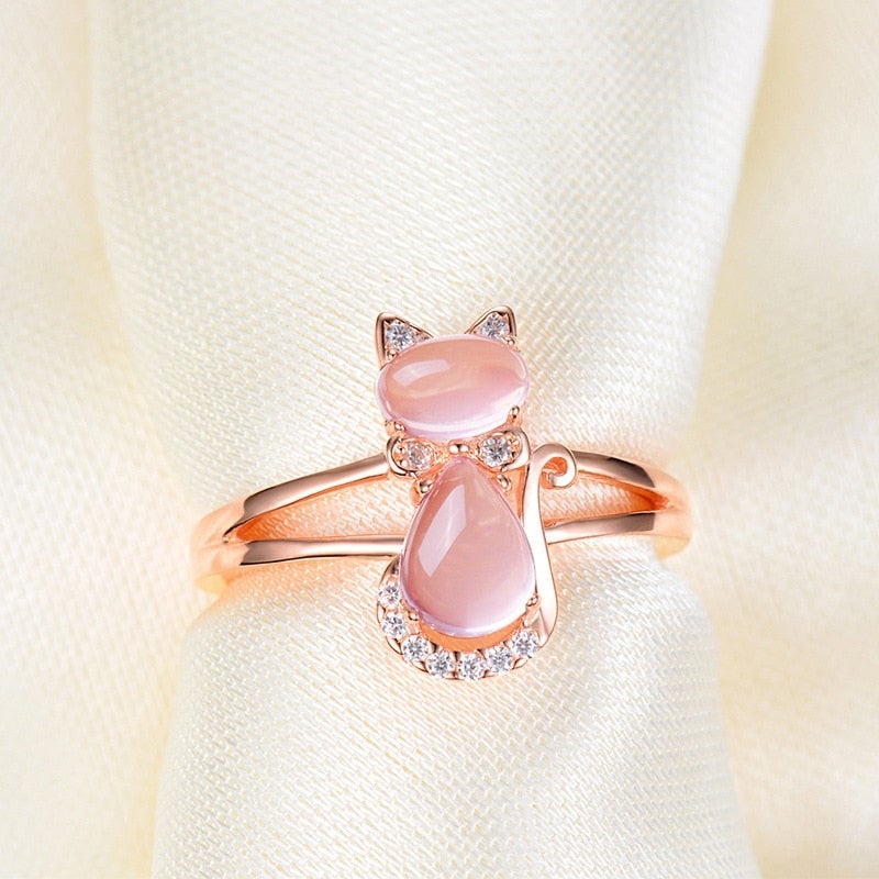 Anello per Gatto color oro Rosa
