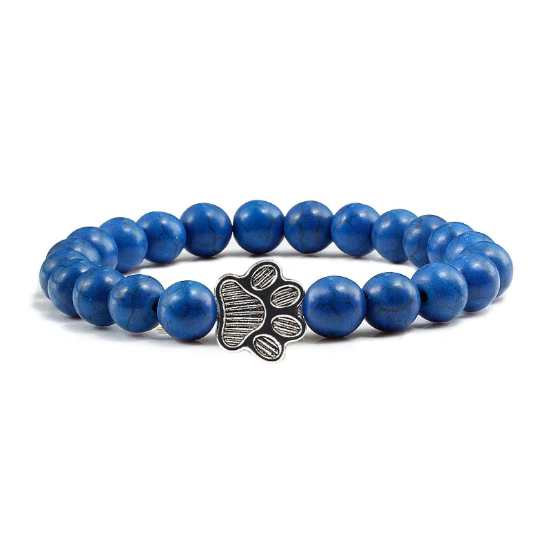 Bracciale con Zampa di Perline – Design in Pietra Naturale