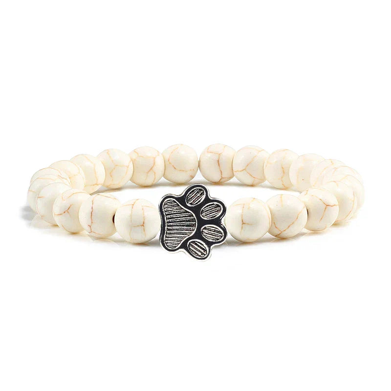 Bracciale con Zampa di Perline – Design in Pietra Naturale