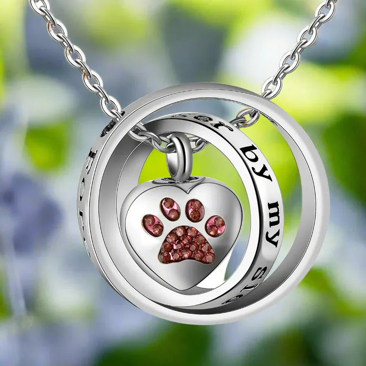 "Non Più Al Mio Fianco, Per Sempre Nel Mio Cuore" – Collana Urna in Acciaio Inossidabile con Zampa