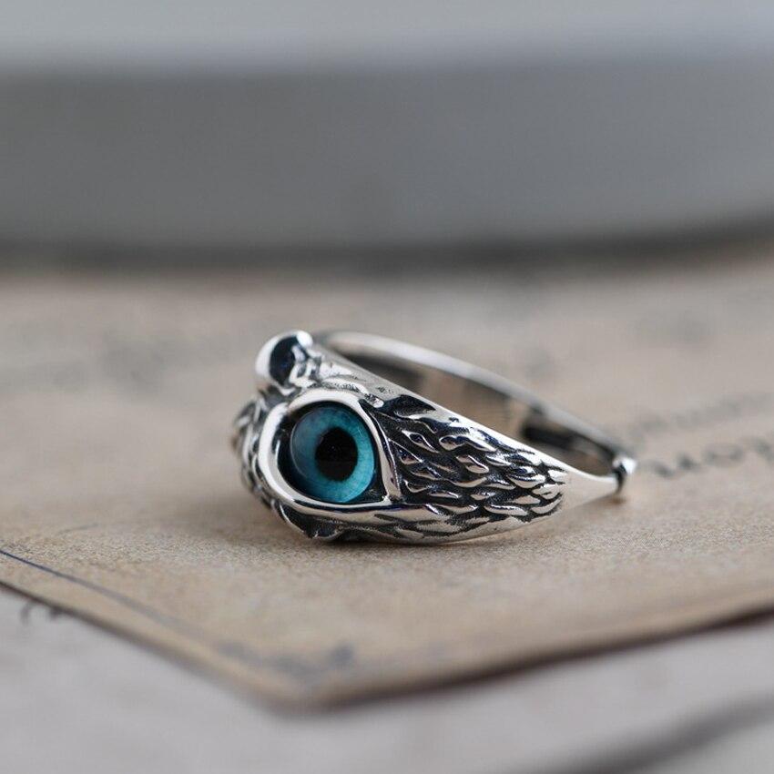 Anello Regolabile Gufo della Buona Fortuna color argento e Opale