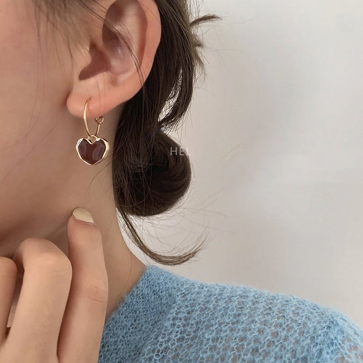 Orecchini Cuori Rossi