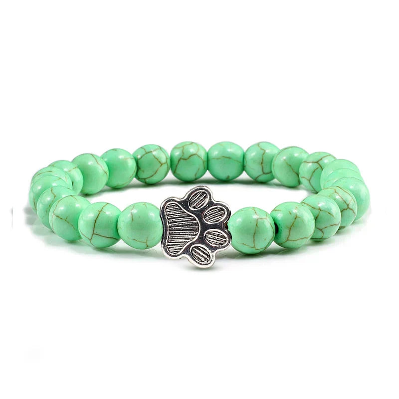 Bracciale con Zampa di Perline – Design in Pietra Naturale
