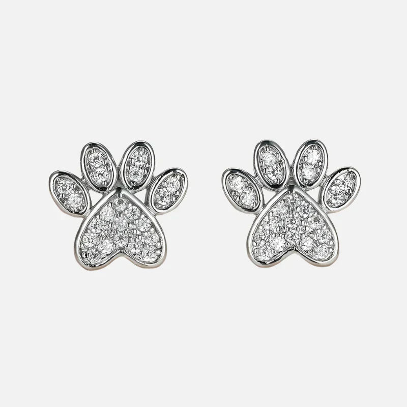 Orecchini a Perno in Zirconia Bianca – Design a Forma di Cuore