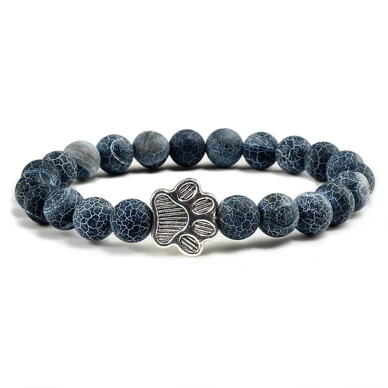 Bracciale con Zampa di Perline – Design in Pietra Naturale