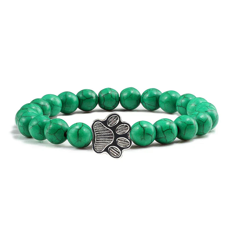 Bracciale con Zampa di Perline – Design in Pietra Naturale