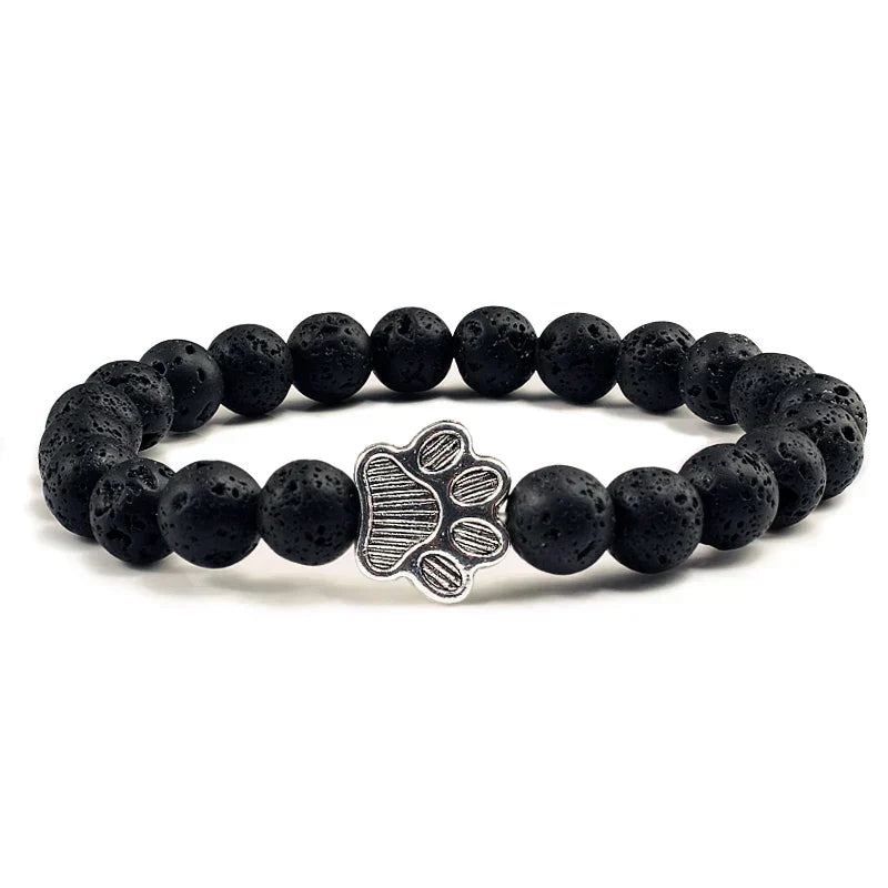 Bracciale con Zampa di Perline – Design in Pietra Naturale