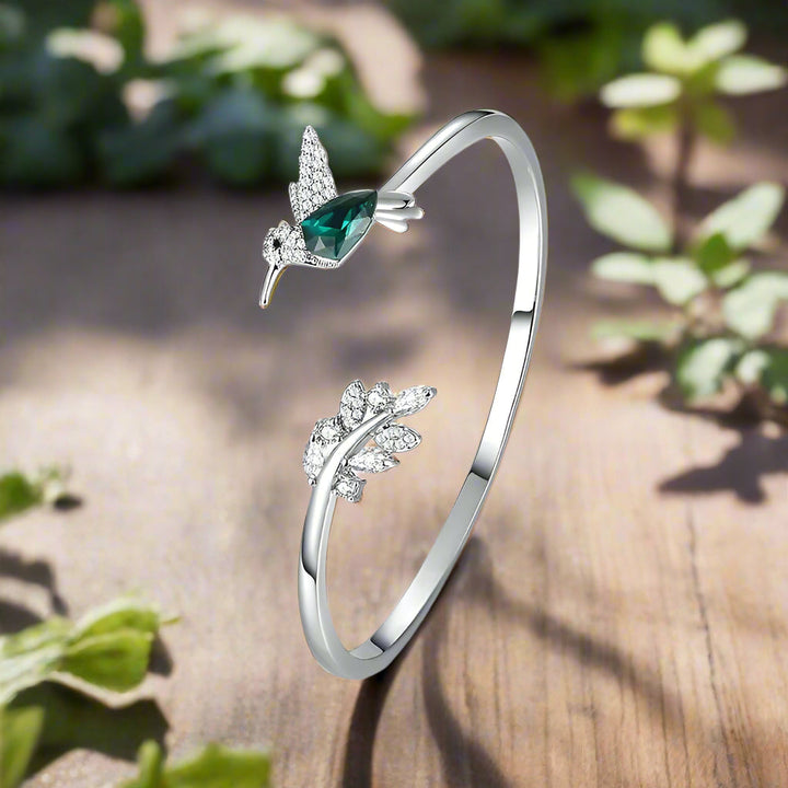 Anello Regolabile Colibrì con Zirconia di Strass