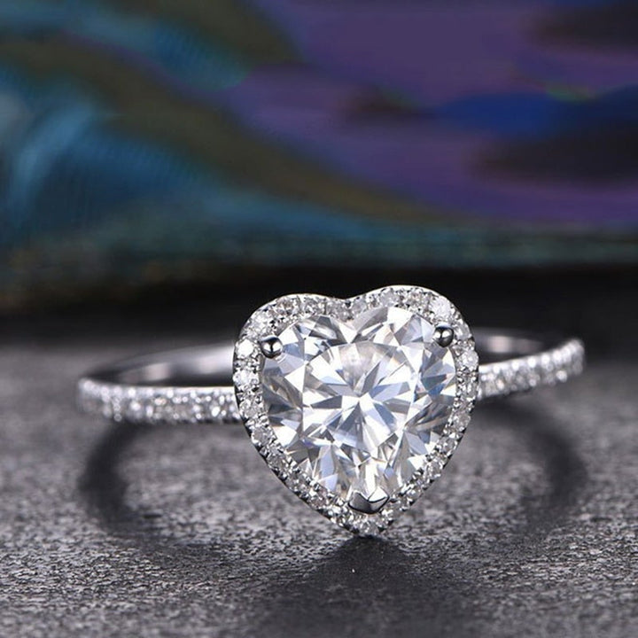 Anello Cuore di Cristallo con Zirconie
