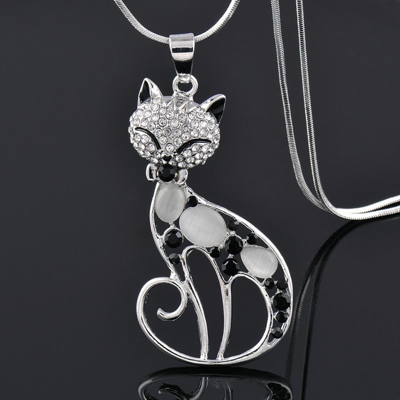 Collana Cats of Love color argento e Zirconia Incastonata