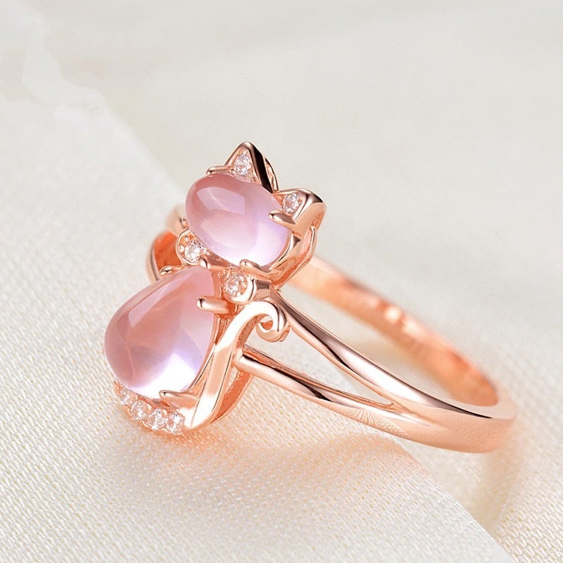 Anello per Gatto color oro Rosa