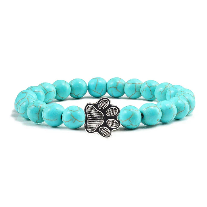 Bracciale con Zampa di Perline – Design in Pietra Naturale