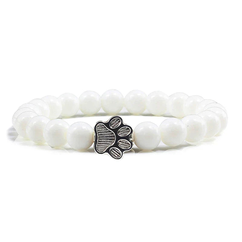 Bracciale con Zampa di Perline – Design in Pietra Naturale