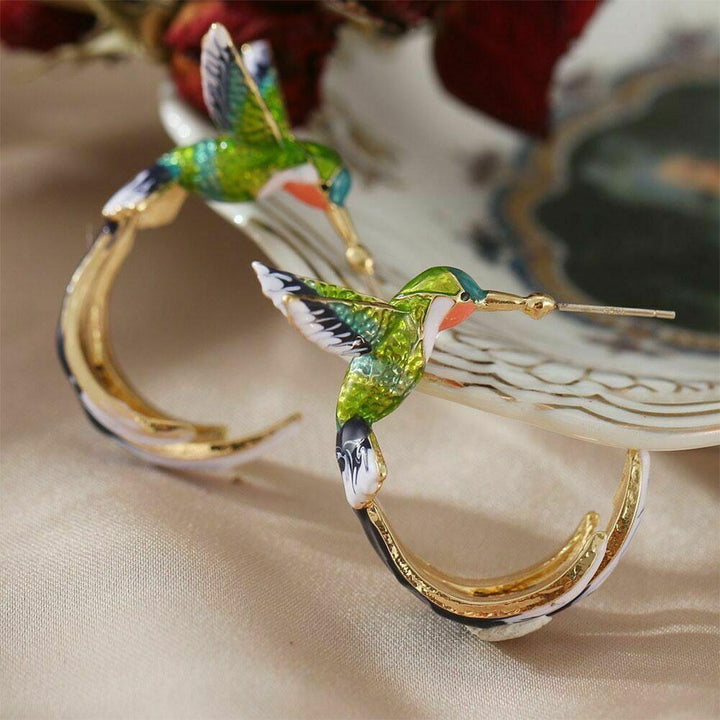 Orecchini Unici Creativi a Forma di Colibrì