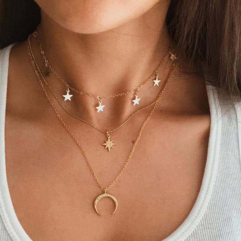 Collana a Forma di Luna color oro