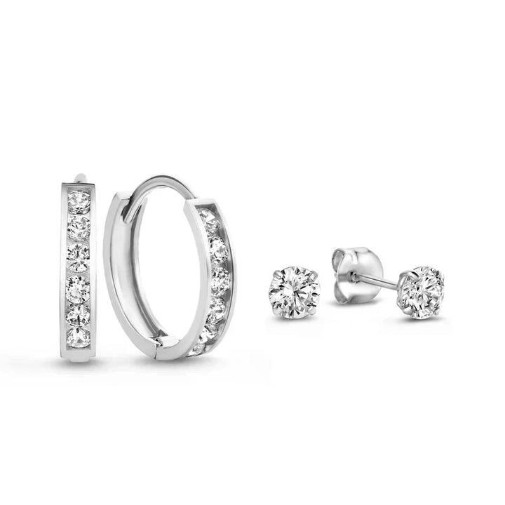 Set di Orecchini in Pietra Dara Brillane | Oro