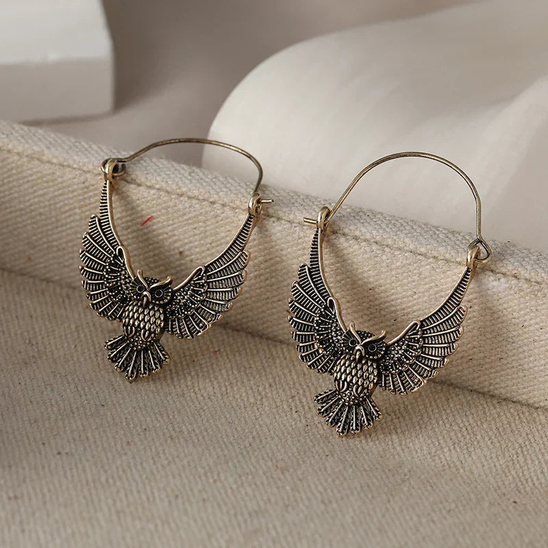 Orecchini Dichiarativi Gufo Vintage Bohemien