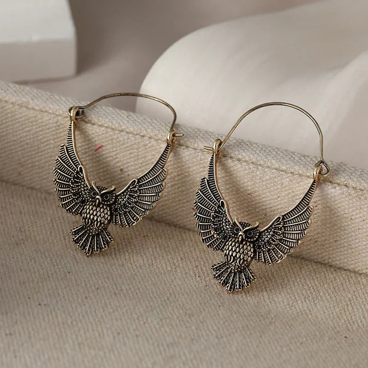 Orecchini Dichiarativi Gufo Vintage Bohemien