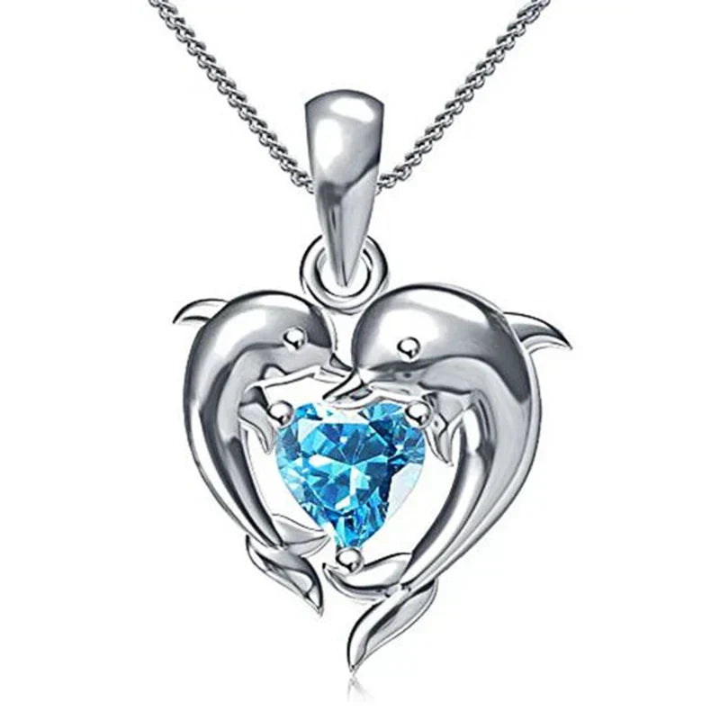 Collana a Cuore Blu Dolphin Love