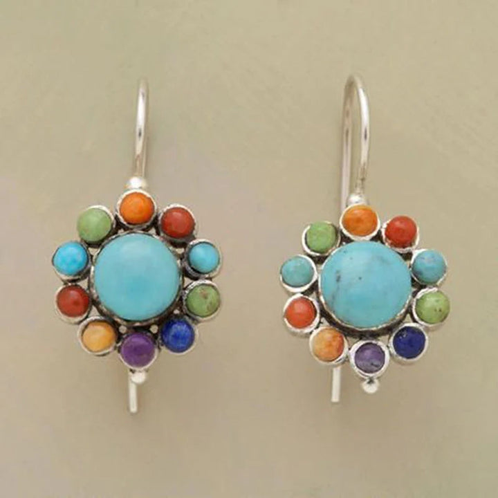 Orecchini Rotondi in Turchese Multicolore