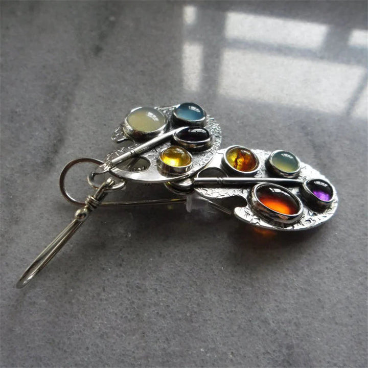 Orecchini Pendenti in Pietra Multicolore