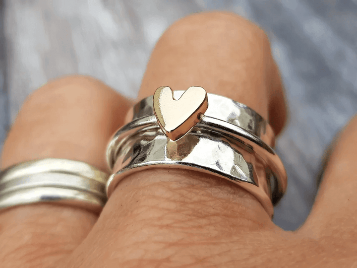 Mely - Anello color argento Cuore color oro
