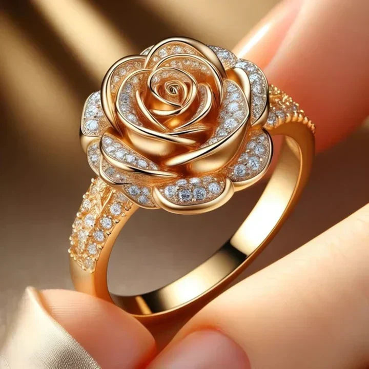 Anello Esotico con Zirconia color oro Rosa