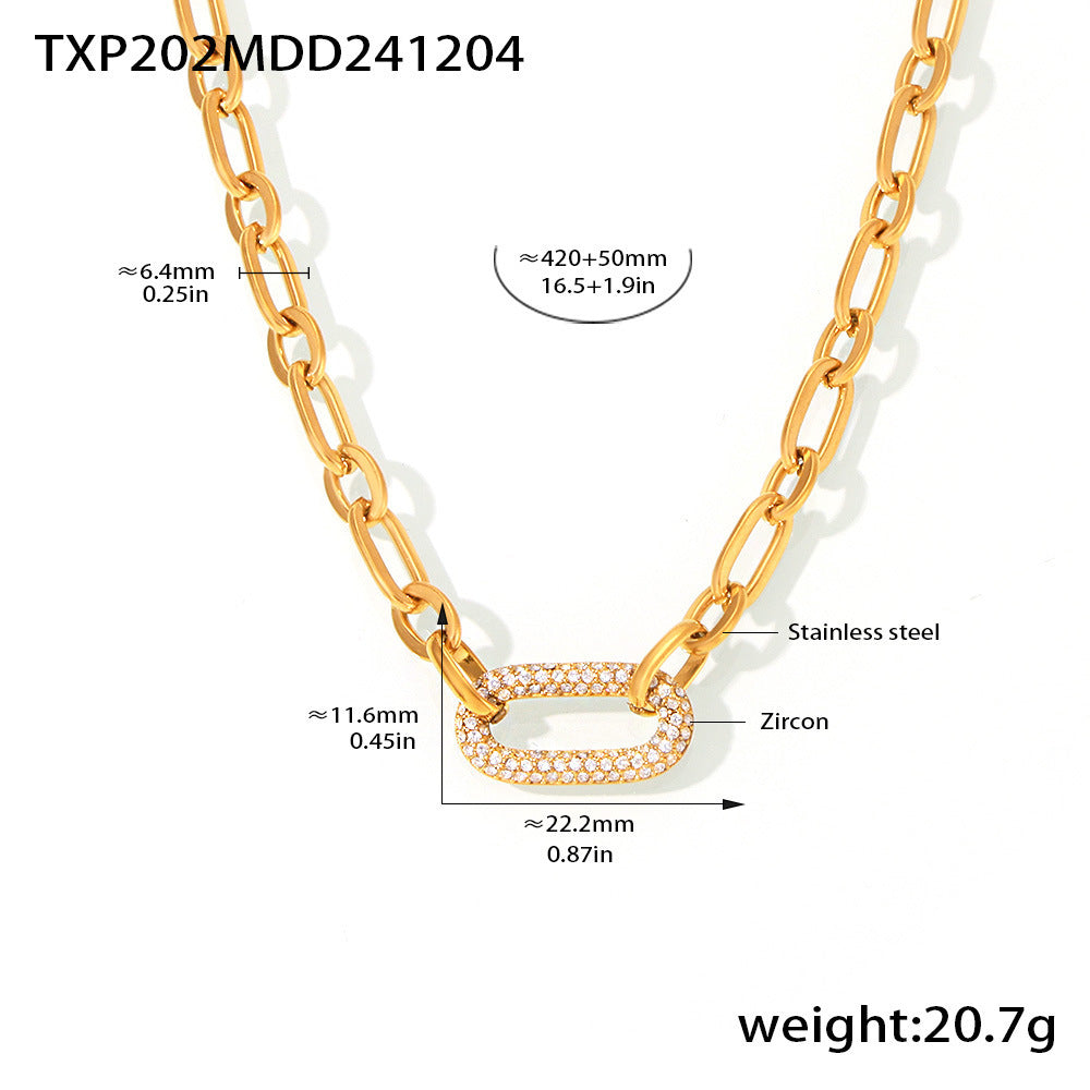 Set di Gioielli con Catena Chunky Paved | Oro